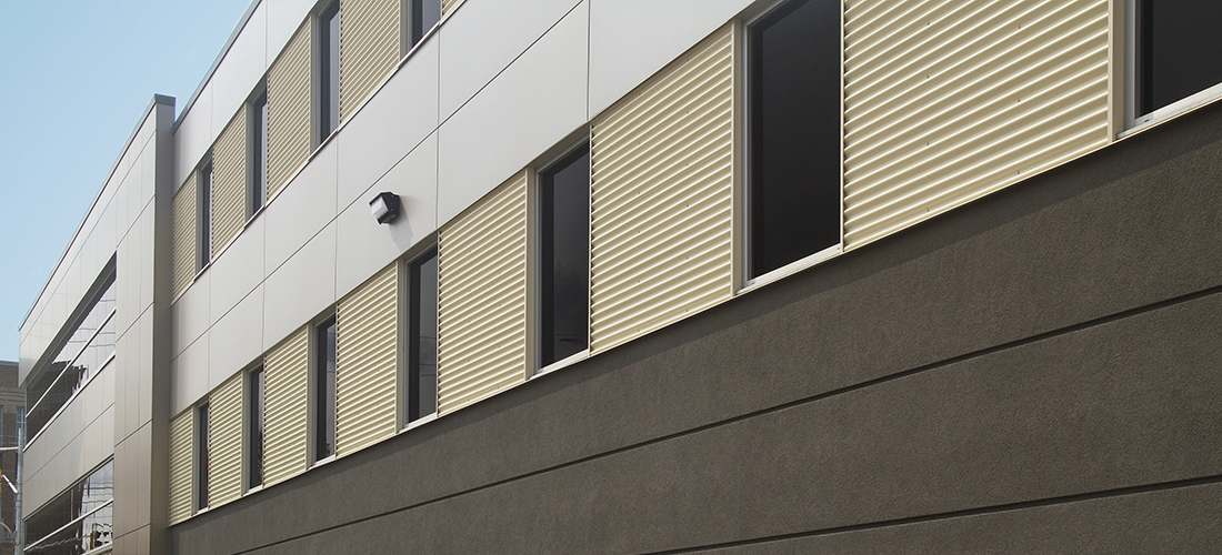 800 King St, Kitchener - side wall using Alumitex ACM (aluminum facade)