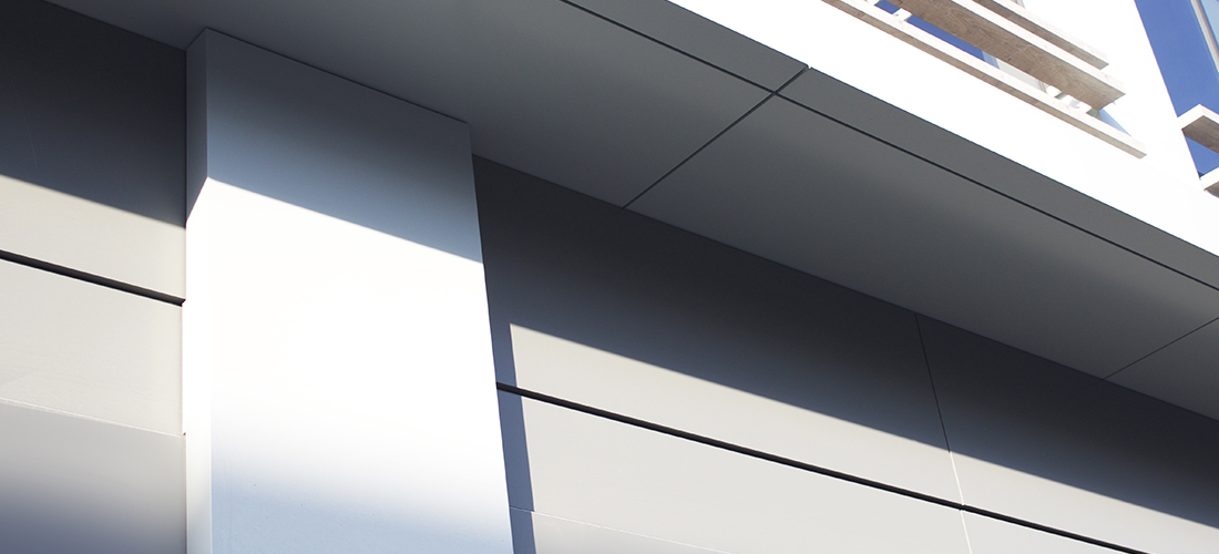 Lansdowne - closeup of exterior aluminum paneling