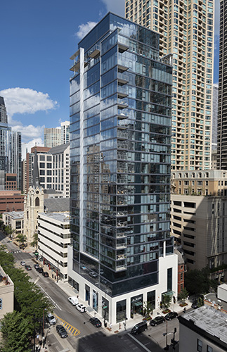 Exterior Ceramic Cladding for State and Huron facade - Chicago, IL