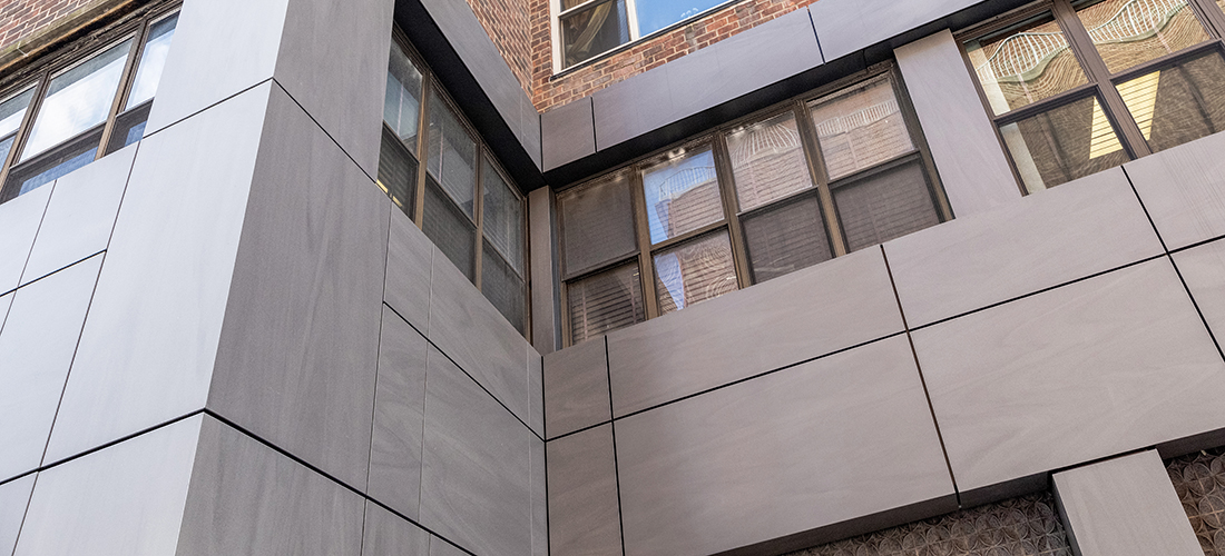 Lane Towers New York - reclad - inside corner exterior paneling detail