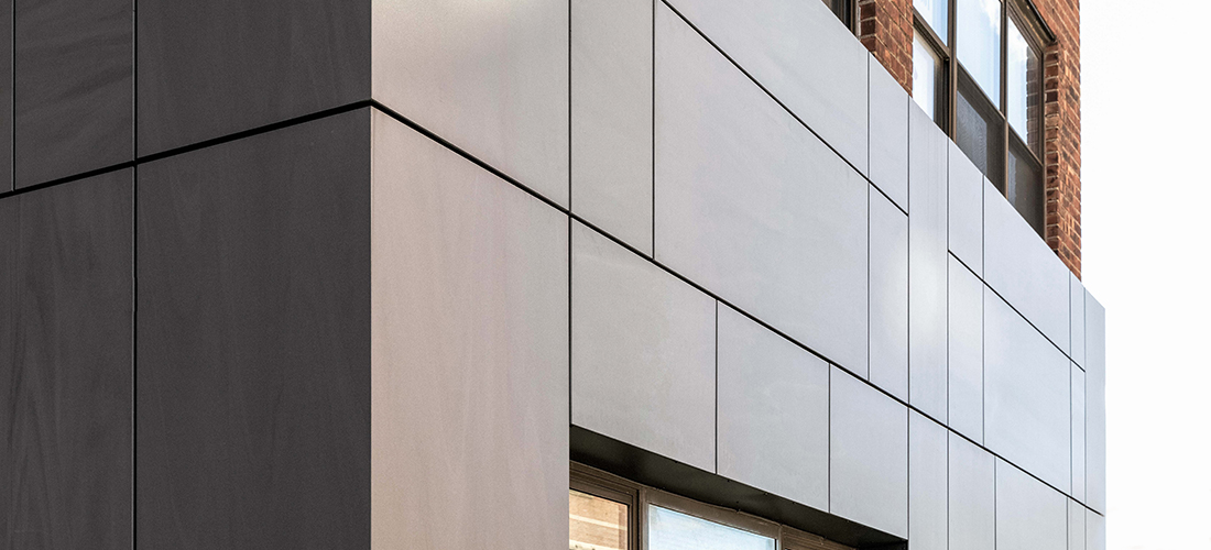 Lane Towers New York - reclad - corner exterior paneling detail image