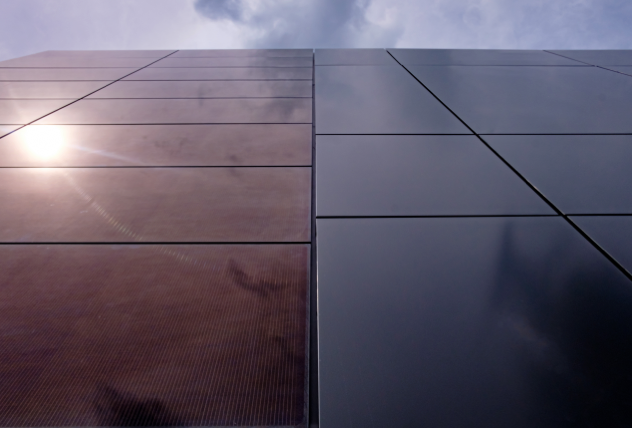 Solstex Solar Facade System and Alumitex ACM on Unity system, building facade texture