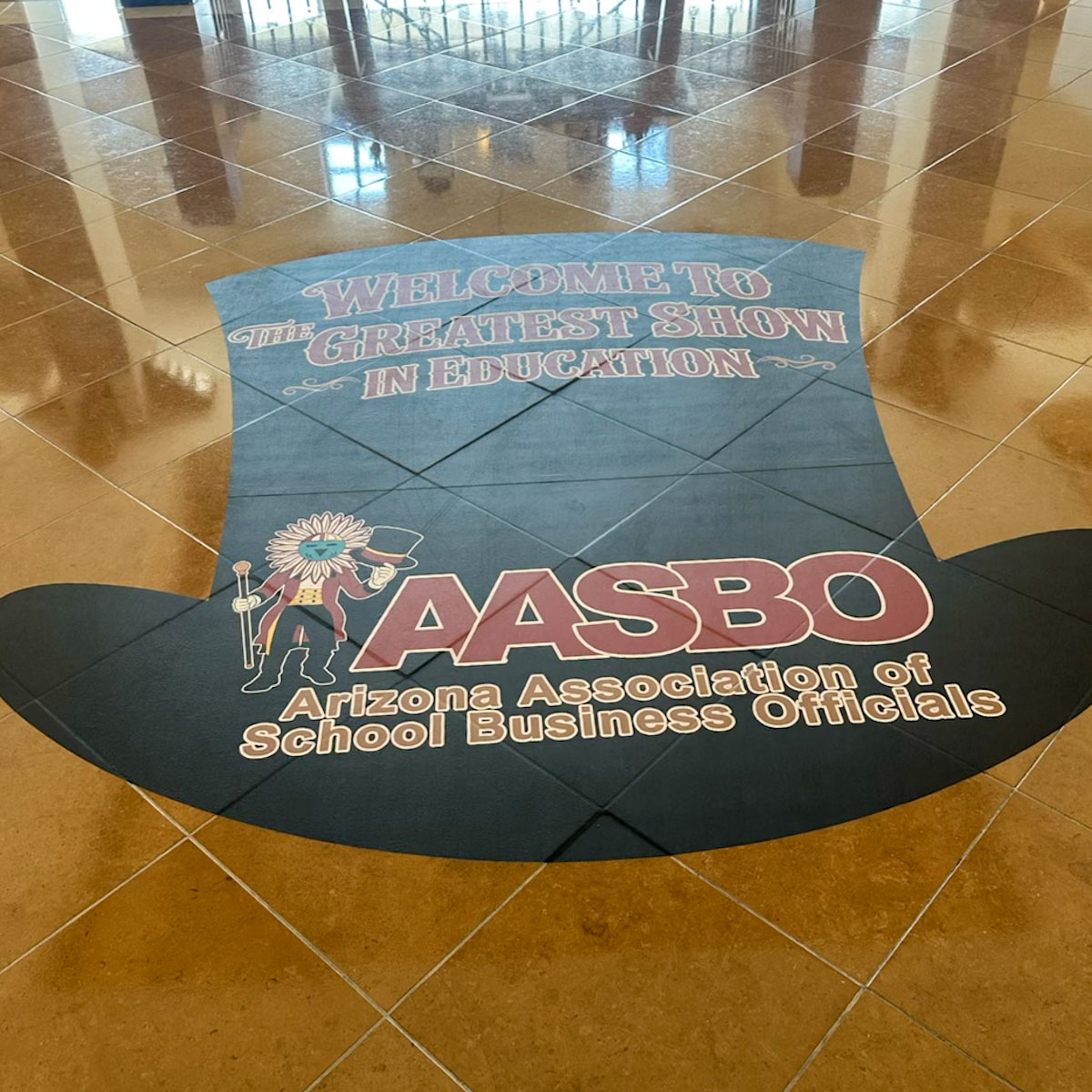 AASBO 2026 Greatest Show in Education floor graphic